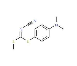 Methyl (4-dimethylaminophenyl) cyanocarbonimido-dithioate (CAS 100477-75-6) - chemical structure image