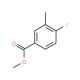 Methyl 4-fluoro-3-methylbenzoate (CAS 180636-50-4) - chemical structure image