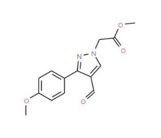 Methyl [4-formyl-3-(4-methoxyphenyl)-1H-pyrazol-1-yl]acetate - chemical structure image