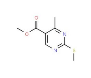 Methyl 4-methyl-2-(methylsulfanyl)-5-pyrimidinecarboxylate (CAS 166392-24-1) - chemical structure image