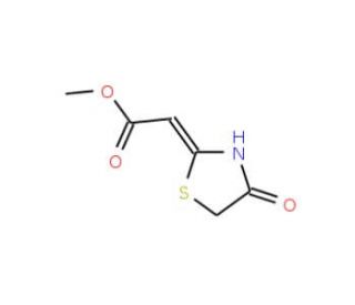 methyl-(4-oxo-1,3-thiazolidin-2-ylidene)acetate (CAS 26239-22-5) - chemical structure image