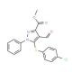 Methyl 5-[(4-chlorophenyl)sulfanyl]-4-formyl-1-phenyl-1H-pyrazole-3-carboxylate - chemical structure image