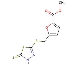 methyl 5-{[(5-mercapto-1,3,4-thiadiazol-2-yl)thio]methyl}-2-furoate - chemical structure image