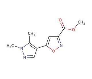 Methyl 5-(1,5-dimethyl-1H-pyrazol-4-yl)isoxazole-3-carboxylate - chemical structure image
