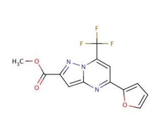 Methyl 5-(2-furyl)-7-(trifluoromethyl)pyrazolo-[1,5-a]pyrimidine-2-carboxylate - chemical structure image
