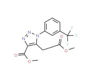Methyl 5-(2-methoxy-2-oxoethyl)-1-[3-(trifluoro-methyl)phenyl]-1H-1,2,3-triazole-4-carboxylate - chemical structure image