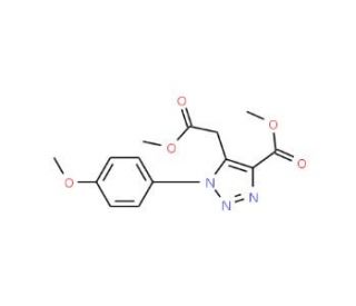 Methyl 5-(2-methoxy-2-oxoethyl)-1-(4-methoxy-phenyl)-1H-1,2,3-triazole-4-carboxylate - chemical structure image