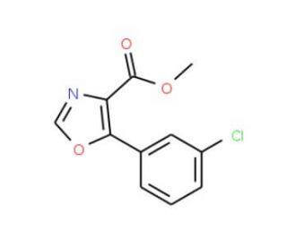 Methyl 5-(3-chlorophenyl)-1,3-oxazole-4-carboxylate (CAS 89204-92-2) - chemical structure image