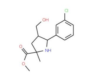Methyl 5-(3-chlorophenyl)-4-(hydroxymethyl)-2-methylpyrrolidine-2-carboxylate - chemical structure image