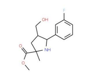 Methyl 5-(3-fluorophenyl)-4-(hydroxymethyl)-2-methylpyrrolidine-2-carboxylate - chemical structure image