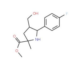 Methyl 5-(4-fluorophenyl)-4-(hydroxymethyl)-2-methylpyrrolidine-2-carboxylate - chemical structure image