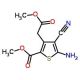 Methyl 5-amino-4-cyano-3-(2-methoxy-2-oxoethyl)thiophene-2-carboxylate (CAS 674773-12-7) - chemical structure image