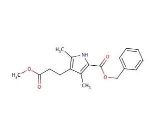 Methyl 5-(benzyloxycarbonyl)-2,4-dimethyl-3-pyrrolepropionate (CAS 20303-31-5) - chemical structure image