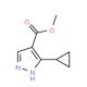 Methyl 5-cyclopropylpyrazole-4-carboxylate (CAS 1150164-05-8) - chemical structure image