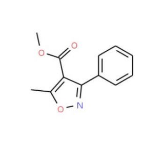 Methyl 5-methyl-3-phenyl-4-isoxazolecarboxylate (CAS 2065-28-3) - chemical structure image