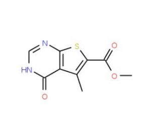 Methyl 5-methyl-4-oxo-3,4-dihydrothieno[2,3-d]-pyrimidine-6-carboxylate - chemical structure image