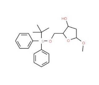 Methyl 5-O-(tert-butyldiphenylsilyl)-2-deoxy-b-D-ribofuranoside (CAS 130144-86-4) - chemical structure image