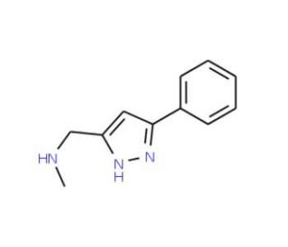Methyl-(5-phenyl-1H-pyrazol-3-ylmethyl)amine (CAS 373356-52-6) - chemical structure image