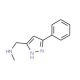 Methyl-(5-phenyl-1H-pyrazol-3-ylmethyl)amine (CAS 373356-52-6) - chemical structure image