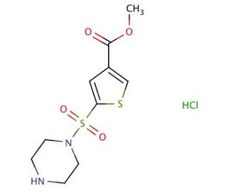 methyl 5-(piperazin-1-ylsulfonyl)thiophene-3-carboxylate hydrochloride - chemical structure image