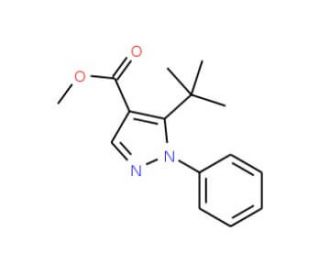 Methyl 5-t-butyl-1-phenyl-1H-pyrazole-4-carboxylate (CAS 1150164-50-3) - chemical structure image
