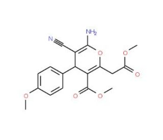 methyl 6-amino-5-cyano-2-(2-methoxy-2-oxoethyl)-4-(4-methoxyphenyl)-4H-pyran-3-carboxylate - chemical structure image