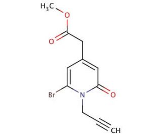 Methyl 6-Bromo-1,2-dihydro-2-oxo-1-(2-propynyl)-4-pyridineacetate (85:15% Bromo:Chloro Derivative) - chemical structure image
