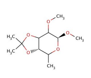 Methyl 6-Deoxy-2-O-methyl-3,4-O-isopropylidene-&alpha;-D-galactopyranoside (CAS 74135-23-2) - chemical structure image