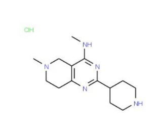 Methyl-(6-methyl-2-piperidin-4-yl-5,6,7,8-tetra-hydro-pyrido[4,3-d]pyrimidin-4-yl)-amine HCl - chemical structure image
