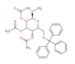 Methyl 6-O-Trityl-2,3,4-tri-O-acetyl-&alpha;-D-galactopyranoside (CAS 38982-56-8) - chemical structure image