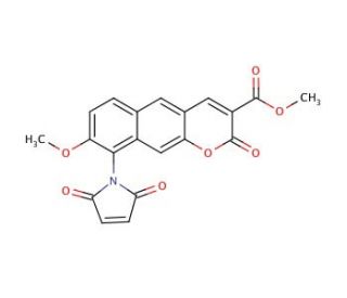 Methyl 9-maleinimido-8-methoxy-6,7-benzocumarin-3-carboxylate (CAS 168639-87-0) - chemical structure image