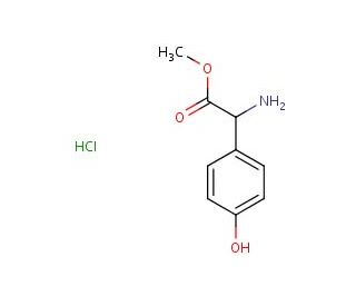 Methyl DL-4-hydroxyphenylglycine hydrochloride (CAS 68697-60-9) - chemical structure image