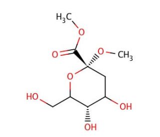 Methyl (Methyl 3-Deoxy-D-arabino-heptulopyranosid)uronate - chemical structure image