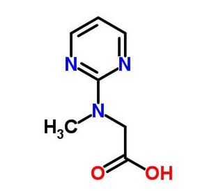 [methyl(pyrimidin-2-yl)amino]acetic acid (CAS 55684-37-2) - chemical structure image