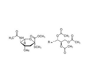 Methyl4,7,8,9-tetra-O-acetyl-2-thio-N-acetyl-a-D-neuraminic acidmethylester (CAS 116450-06-7) - chemical structure image