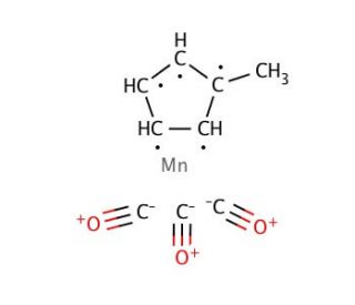 Methylcyclopentadienyl Manganese Tricarbonyl (CAS 12108-13-3) - chemical structure image