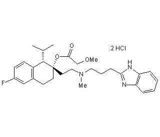 Mibefradil dihydrochloride (CAS 116666-63-8) - chemical structure image