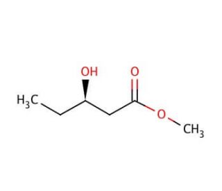 (&minus;)-Methyl (R)-3-hydroxyvalerate (CAS 60793-22-8) - chemical structure image