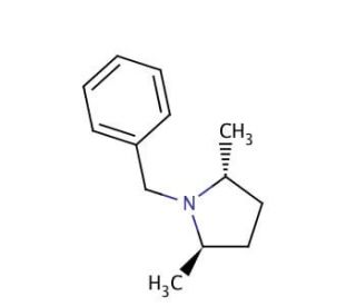 (&minus;)-N-Benzyl-(2R,5R)-2,5-dimethylpyrrolidine (CAS 119008-53-6) - chemical structure image