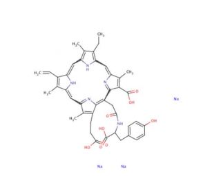 Monotyrosine amide of chlorin e6 trisodium salt - chemical structure image