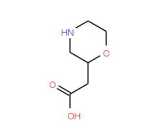 Morpholin-2-ylacetic acid (CAS 180863-27-8) - chemical structure image
