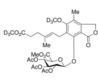 Mycophenolic Acid Methyl Ester-d6 6-(Tri-O-acetyl-&beta;-D-glucuronic Acid Methyl Ester) - chemical structure image