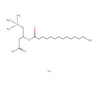 Myristoyl-DL-carnitine chloride (CAS 18822-89-4) - chemical structure image