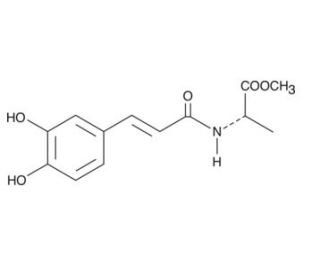 N-[(2E)-3-(3,4-dihydroxyphenyl)-1-oxo-2-propenyl]-L-alanine, methyl ester (CAS 778624-05-8) - chemical structure image