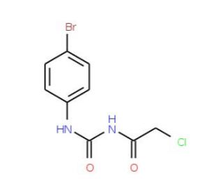N-{[(4-bromophenyl)amino]carbonyl}-2-chloroacetamide (CAS 13558-79-7) - chemical structure image