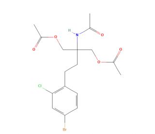 N-[1,1-Bis[(acetyloxy)methyl]-3-(4-bromo-2-chlorophenyl)propyl]acetamide (CAS 951238-23-6) - chemical structure image