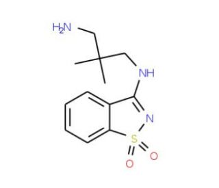 N-(1,1-dioxido-1,2-benzisothiazol-3-yl)-2,2-dimethylpropane-1,3-diamine - chemical structure image