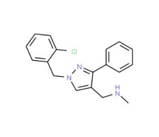N-{[1-(2-chlorobenzyl)-3-phenyl-1H-pyrazol-4-yl]methyl}-N-methylamine - chemical structure image
