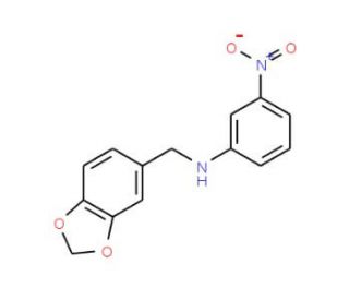 N-(1,3-Benzodioxol-5-ylmethyl)-3-nitroaniline (CAS 191595-08-1) - chemical structure image
