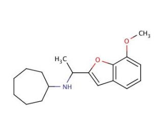 N-[1-(7-Methoxy-1-benzofuran-2-yl)ethyl]-cycloheptanamine - chemical structure image